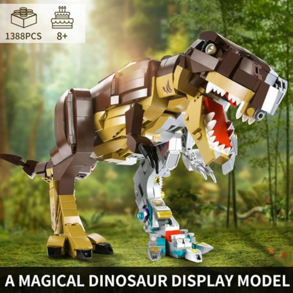 MJI Machinery Dinosaur - 1388 Piece Mechanical T-Rex Building Kit (Manual)