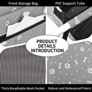 Portable Pet Booster Car Seat with Clip-On Safety Leash & PVC Frame - Image 8