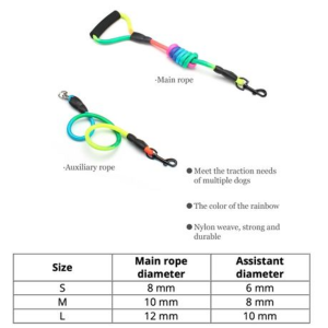 Pets Dogs Leash Nylon Detachable Double Lead - Image 2