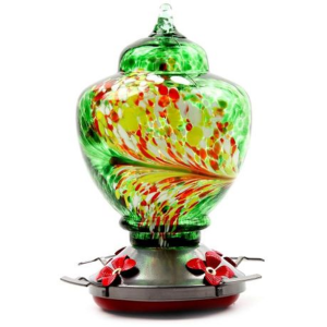 Hand Blown Glass Hummingbird Feeder (1000ML) - Image 9