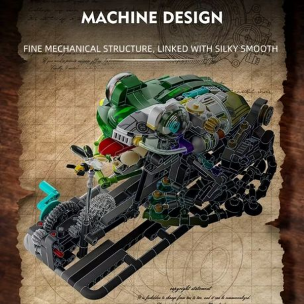 MJI Machinery Mechanical Frog Hand-Crank Display Model (898pcs, Ages 12+)