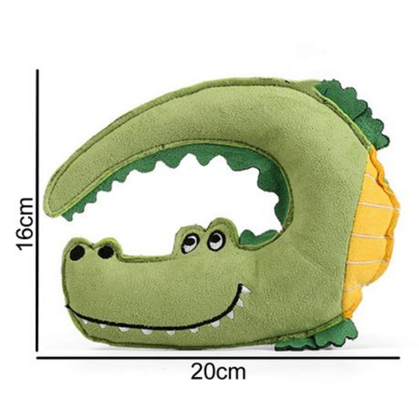 Plush & Squeaky Crocodile Dog Toy - Soft Suede Finish (20cm x 16cm)