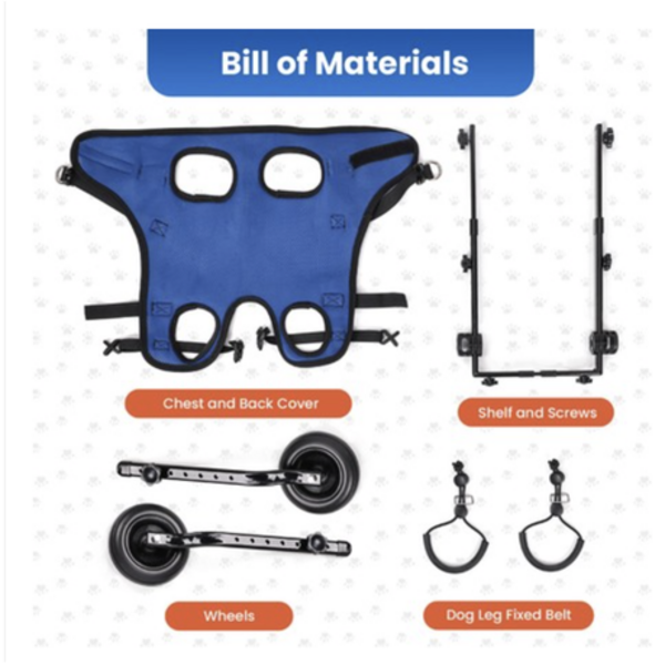 Pet Walk Adjustable Wheelchair For Back Legs