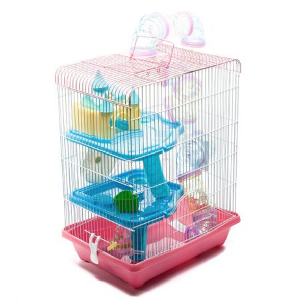 Multi-Level Hamster Cage With Tunnel (35cm X 26cm X 46cm)