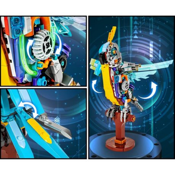 MJI Mechanical Parrot Display Brick Set - 688 pcs (Ages 12+)