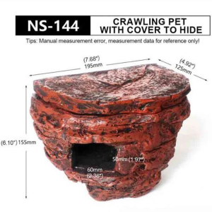 Reptile Hide Cave with Lid for geckos, snakes, lizards