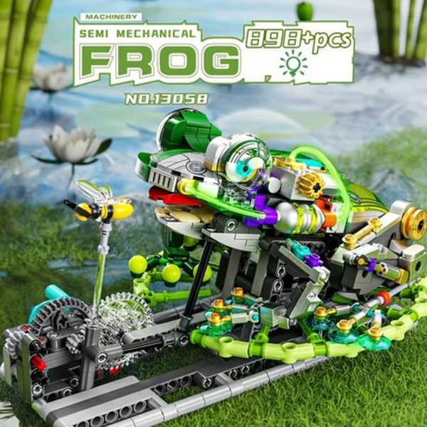 MJI Machinery Mechanical Frog Hand-Crank Display Model (898pcs, Ages 12+)