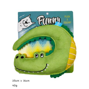 Plush & Squeaky Crocodile Dog Toy - Soft Suede Finish (20cm x 16cm) - Image 5