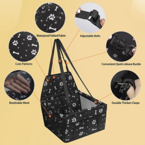 Portable Pet Booster Car Seat with Clip-On Safety Leash & PVC Frame - Image 5