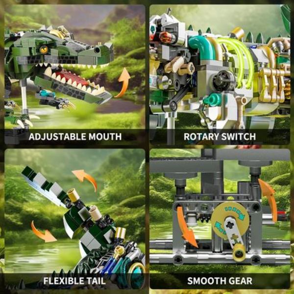 MJI Mechanical Crocodile Brick Set - 996 Pieces Ages 12+