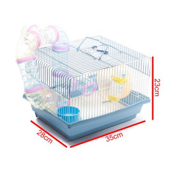 Hamster Cage With Tunnel (35cm x 28cm x 23cm)