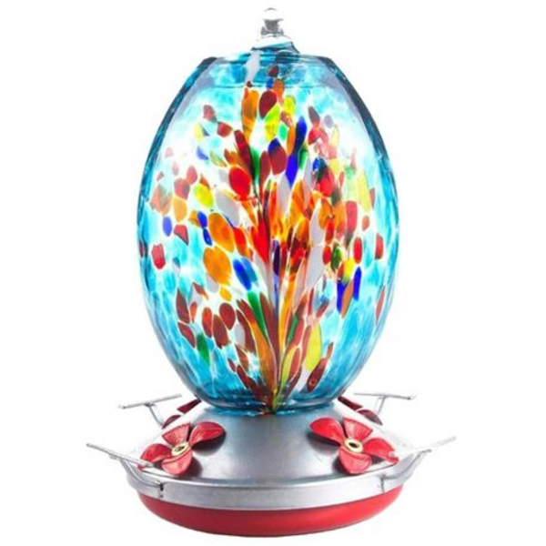 Hand Blown Glass Hummingbird Feeder (800ML)