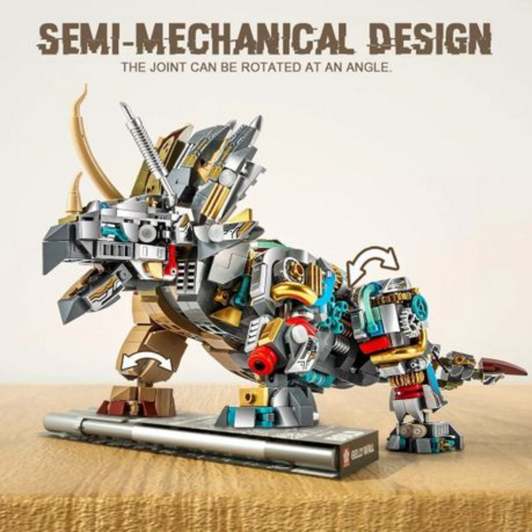 MJI Mechanical Dinosaur - Triceratops Cyborg Building Block Model 1368 pcs