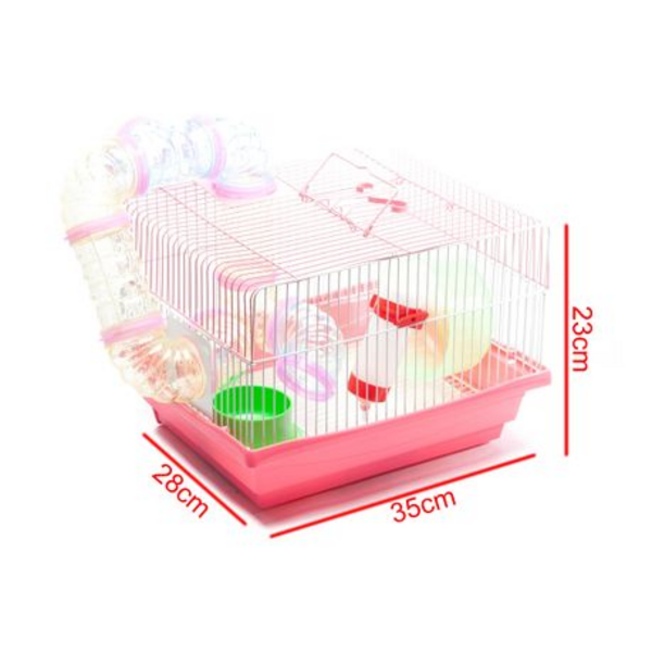 Hamster Cage With Tunnel (35cm x 28cm x 23cm)