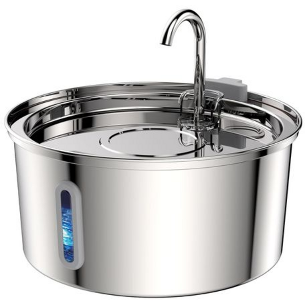 3.2L 304 Stainless Steel Pet Water Fountain with Double Filtration