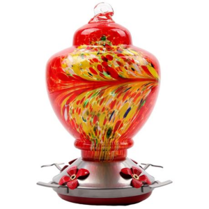 Hand Blown Glass Hummingbird Feeder (1000ML) - Image 11