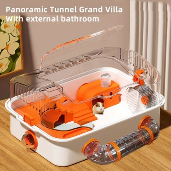 Panoramic Hamster Cage with Tunnel System & External Viewing Dome - 48cm