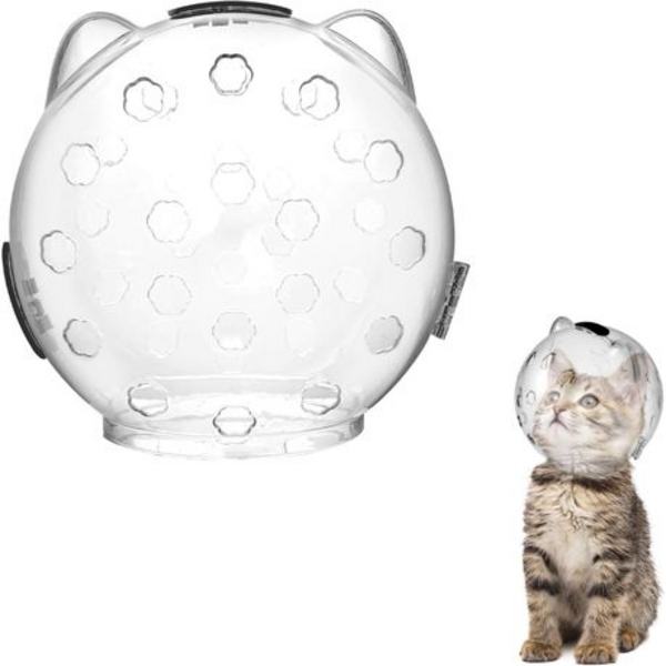 Cat Muzzle Dome Helmet - Small 13cm Anti-Bite Mask for Cats 2.5-5kg