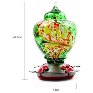 Hand Blown Glass Hummingbird Feeder (1000ML) - Image 7