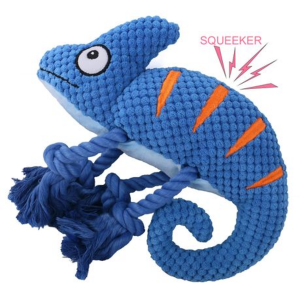Squeaky Chameleon Rope Dog Toy (26cm) - Plush Chew & Tug Toy - Image 8