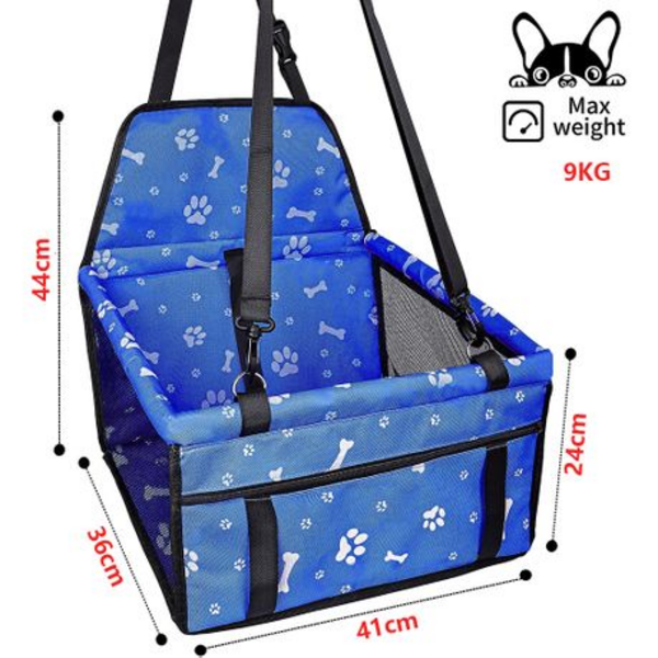 Portable Pet Booster Car Seat with Clip-On Safety Leash & PVC Frame