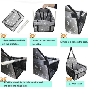 Portable Pet Booster Car Seat with Clip-On Safety Leash & PVC Frame - Image 15