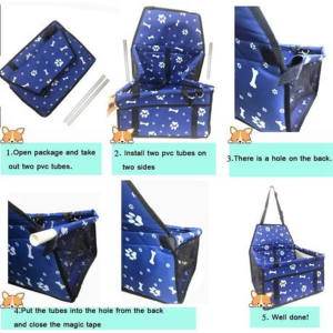 Portable Pet Booster Car Seat with Clip-On Safety Leash & PVC Frame - Image 10