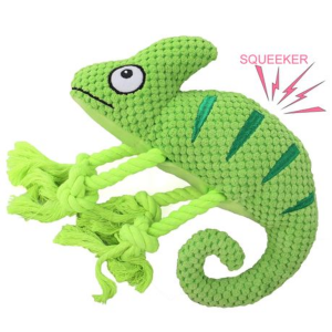 Squeaky Chameleon Rope Dog Toy (26cm) - Plush Chew & Tug Toy - Image 5