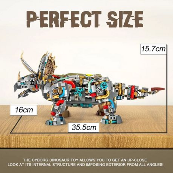 MJI Mechanical Dinosaur - Triceratops Cyborg Building Block Model 1368 pcs
