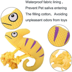 Squeaky Chameleon Rope Dog Toy (26cm) - Plush Chew & Tug Toy - Image 16