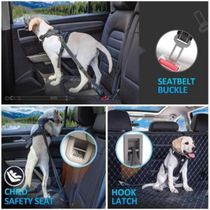 2 Pack Adjustable Premium Dog Bungee Seatbelt - Image 3