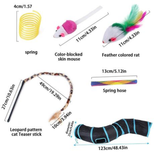 22 Piece Interactive Cat Play Set With S-shaped Tunnel - Image 2