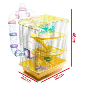 Multi-Level Hamster Cage With Tunnel (35cm X 26cm X 46cm) - Image 4