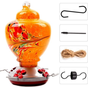 Hand Blown Glass Hummingbird Feeder (1000ML) - Image 10
