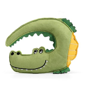 Plush & Squeaky Crocodile Dog Toy - Soft Suede Finish (20cm x 16cm)