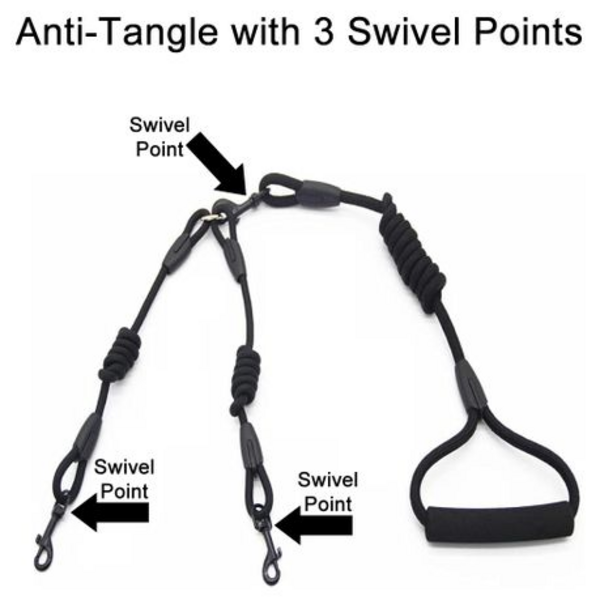 Nylon Double Dog Leash/Lead (Please Select Size)