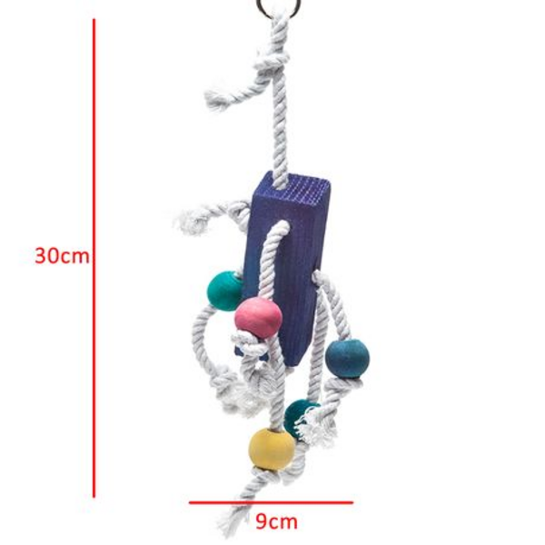 Parrot World Bird Toy Rope & Wood (T-020)