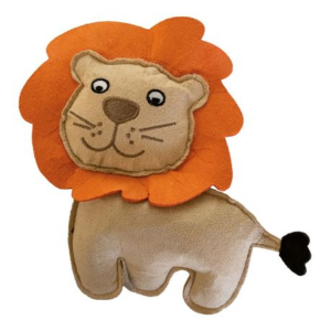 Plush & Squeaky Lion Dog Toy - Soft Suede Finish (26cm x 16cm)