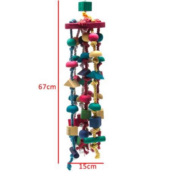 Parrot World Bird Toy Rope & Wood (T-038)