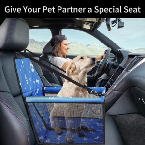 Portable Pet Booster Car Seat with Clip-On Safety Leash & PVC Frame - Image 6