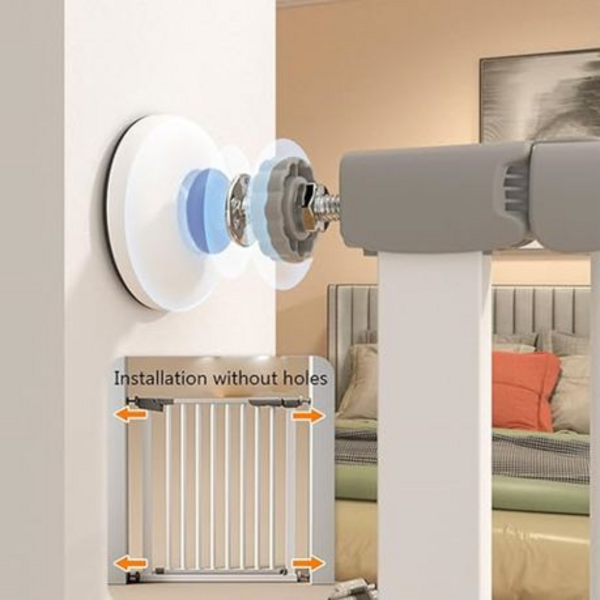 Safe Metal Expandable Gate with Narrow Bar - Pet and Baby Safety Door