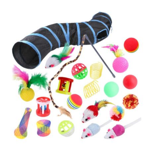 22 Piece Interactive Cat Play Set With S-shaped Tunnel