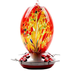 Hand Blown Glass Hummingbird Feeder (800ML)