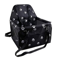 Portable Pet Booster Car Seat with Clip-On Safety Leash & PVC Frame