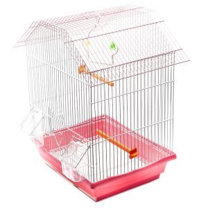 Pitched Roof Bird cage with Accessories 36x28x46cm - Image 1