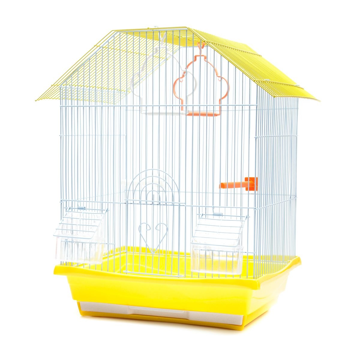 Pitched Roof Bird cage with Accessories 36x28x46cm - Image 9