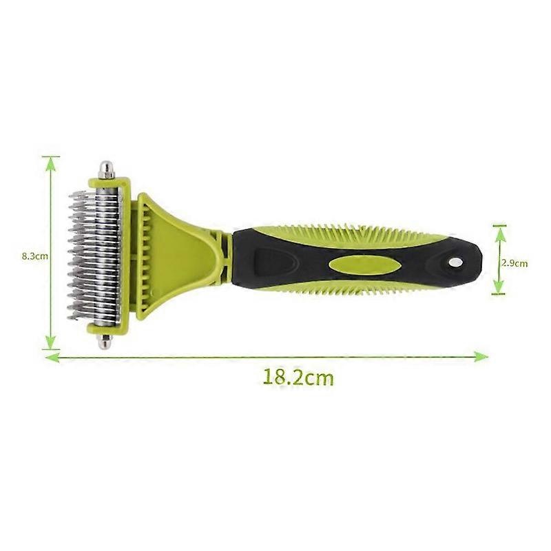Pet Cat & Dog Double-Sided Open Knot Comb – Dematting & Deshedding Tool (Green) - Image 3