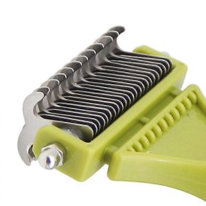 Pet Cat & Dog Double-Sided Open Knot Comb – Dematting & Deshedding Tool (Green) - Image 4