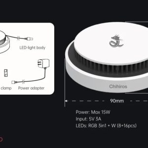 Chihiros Magnetic Light 2 – 5V 3A USB Nano RGB Light (800lm) - Image 3