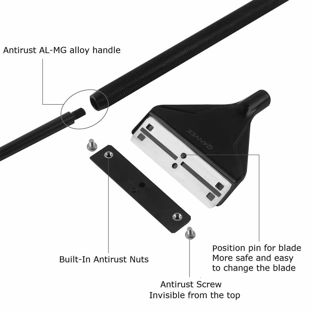 Qanvee Q1 Aluminium Alloy Algae Scraper – 10 Blade Set (55cm) - Image 2